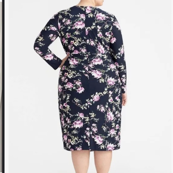 Rachel Roy Navy Blue Floral Dress 2X - Picture 2 of 8